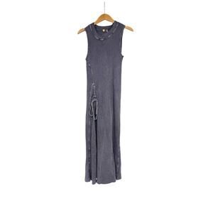 Free People FP One Natasha Thermal Waffle Dress in Navy Sleeveless High Neck S